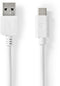 Nedis USB-C 3.2 Gen 2-kabel - 100 cm - Opladen en dataoverdracht - Wit