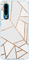 Hoesje Geschikt voor Huawei P30 Hoesje Siliconen - Design Backcover siliconen - Meerkleurig / White Graphic