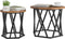 vidaXL - Nesting - Bijzettafels - (Set - van - 2) - - - Rustieke - Houtlook, - Gemaakt - van - Samengesteld - Hout