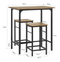 SoBuy OGT10-PF - Bistrotafel 3-delige set - 1x tafel + 2x stoelen - Bruin