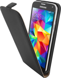 Mobiparts Premium Flip Case geschikt voor Samsung Galaxy S5 Samsung Galaxy S5 Neo Samsung Galaxy S5 Plus - Zwart