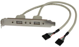 Startech.com USB A Vrouwelijke Adapter Slotplaatje - 2-poort - Zilver