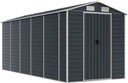 vidaXL - Tuinschuur - 191x470x198 - cm - gegalvaniseerd - staal - antracietkleurig