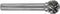 Ruko 116044 Hm Freesstift Vorm D Kogel (Kud) Kogeldiameter 1
