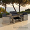 tectake® Wicker tuinloungeset - 2-zitsbank met 2 fauteuils en tafel - Comfortabele kussens - Beige