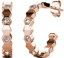 Yolora YOL-E018-RG-CC - Dames Oorbellen - Kalpa Camaka Kristallen - Rosé