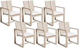 AZZANELLO - Tuinstoel set van 6 - Lichtbruin - Acaciahout