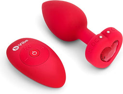 B-Vibe - Vibrerende Hartvormige Butt Plug M/L Rood