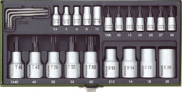 Proxxon Industrial 23 102 Dopsleutel-bitinzetset 1/4 (6.3 mm), 1/2 (12.5 mm) 24-delig