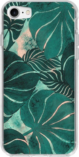 Hoesje Geschikt voor iPhone SE (2022) / SE (2020) / 8 / 7 Hoesje Siliconen - Design Backcover siliconen - Meerkleurig / Monstera