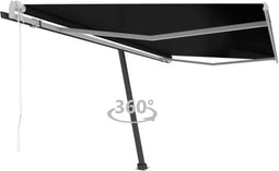 vidaXL - Luifel - vrijstaand - automatisch - 450x300 - cm - antracietkleurig