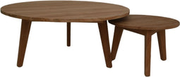 Salontafels rond tuin - ø75x37/ø45x35 - naturel - teak