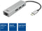 ACT AC7055 - 3-Poorts USB-C Hub - 3x USB-A en Gigabit Ethernet - Aluminium