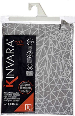 Tablecloth Jacquard Abstract Grey (140 x 180 cm)