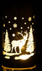 J-Line decoratie Afgeronde Cilinder Winter - glas - goud - large - LED lichtjes