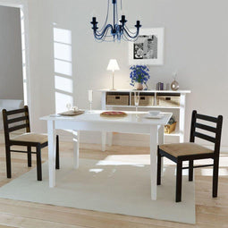 vidaXL - Eetkamerstoelen - 2 - st - massief - rubberwood - en - fluweel - bruin