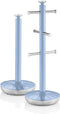 Swan Retro Kopjeshouder & Keukenrolhouder – Set van 2 – Blauw