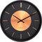Wandklok 25cm - Stil - Zwart/Koper - Metaal - NeXtime 'Retro II'