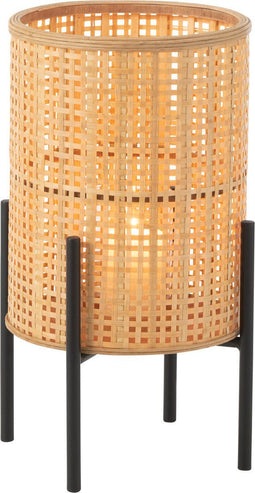 J-Line lantaarn Op Voet - bamboe - naturel - small