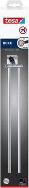 Tesa Hukk 2 armige Handdoekhouder flexibel 8.5x53.5x6cm zonder boren Zelfklevend Verchroomd Metaal chroom
