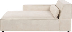 HELLNAR - Chaise longue - Beige - Rechtszijdig - Fluweel