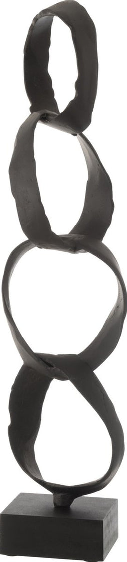 J-Line decoratie Figuur Ringen Op Voet - aluminium - zwart - large