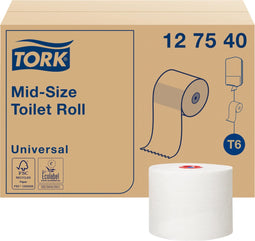 Toiletpapier Tork Mid-size T 6 universeel 1-laags 135m wit 127540 | Doos a 27 rol | 810 stuks