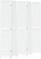 vidaXL - Kamerscherm - met - 5 - panelen - massief - paulowniahout - wit
