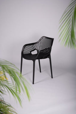 Tuinstoel - Siesta Air XL Stapelbaar - Met Armleuning - Zwart Design