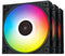 DeepCool FC120 - 120mm RGB PWM Ventilator - 3x Daisy-Chain Kabel - Zwart (3 stuks)