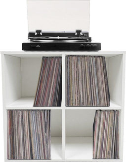 Platen vinyl lp opbergkast - 4 open vakken - wit