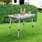 Picco Vouwbare Campingtafel - Aluminium - 90 x 50 cm - Verstelbaar - Zilver