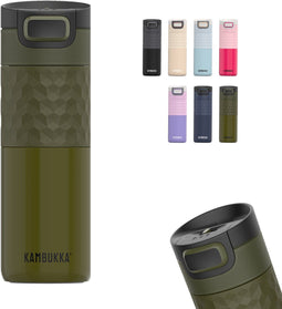 Kambukka Etna Grip - Thermosbeker 500 ml - Lekvrij - Dubbelwandig RVS - Khaki