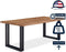 feel furniture - 200x100 Eettafel - Massief Boomstamblad Eiken - 5 cm dik -Twin U Frame
