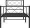 vidaXL - Bedframe - met - hoofd- - en - voeteneinde - metaal - zwart - 107x203 - cm