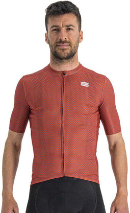 Sportful Fietsshirt Korte Mouwen Rood Paars Heren - Checkmate Jersey Chili Red Mauve-L