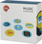 Balvi Music set van 6 onderzetters in houder