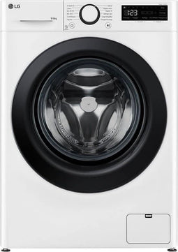 LG F964R35WR, Voorlader, Vrijstaand, Wit, Links, Zwart, Zwart