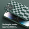 Selencia Hoesje Met Koord Geschikt voor iPhone 14 Pro Max - Selencia Siliconen design hoesje met afneembaar koord - Groen / Irregular Check Green