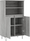 vidaXL - Hoge - kast - 60x36x110 - cm - bewerkt - hout - grijs - sonoma - eikenkleurig