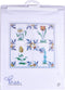 Thea Gouverneur - Borduurpakket met telpatroon - 485A - Voorgesorteerde DMC Garens - Delfts Blauwe Tegels Bloemen - Aida - 28 cm x 28 cm - DIY Kit