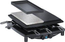 Steba RC4plusdelux - Gourmet - 3-in-1 - Steengrill - 8 personen - PFAS VRIJ - RVS/Zwart