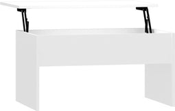 vidaXL - Salontafel - 80x50,5x41,5 - cm - bewerkt - hout - hoogglans - wit