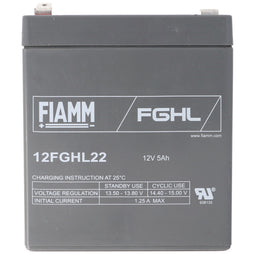 Fiamm 12FGHL22 lead battery 12 volt 5Ah, Faston 6.3mm plug contact