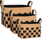 Mica Decorations Opbergmand - Set van 3 - L40 x B30 x H30 cm - Kurk/Vilt - Zwart (set van 3)