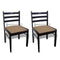 vidaXL - Eetkamerstoelen - 2 - st - massief - rubberwood - en - fluweel - bruin