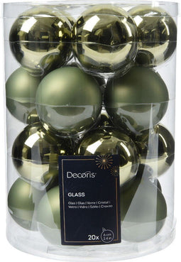 Kerstbal glas d6 cm rosemarijn 20st