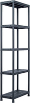 vidaXL - Opbergrekken - 5 - st - 125 - kg - 60x30x180 - cm - kunststof - zwart