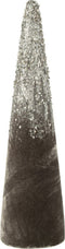 J-Line decoratie Kegel - fluweel - grijs/goud - small