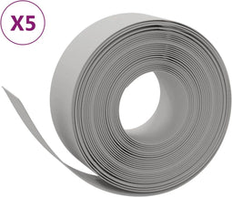 vidaXL - Tuinranden - 5 - st - 10 - m - 20 - cm - polyetheen - grijs
